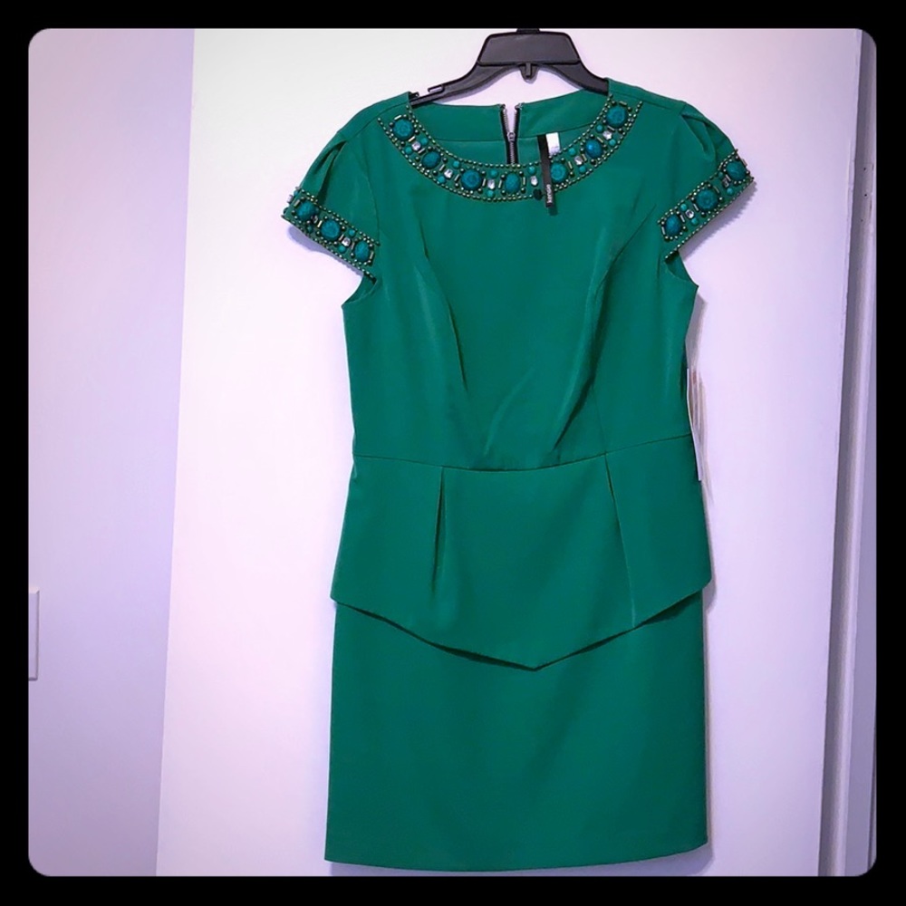 Kensie green peplum dress